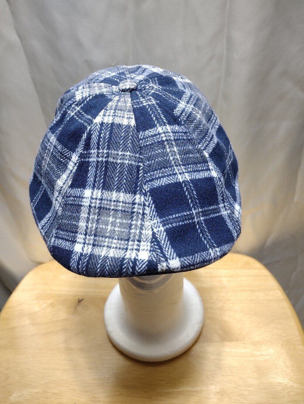 Boston Scally Co Cap Royal Rose Hat XXL Blue White Plaid Sz 2XL